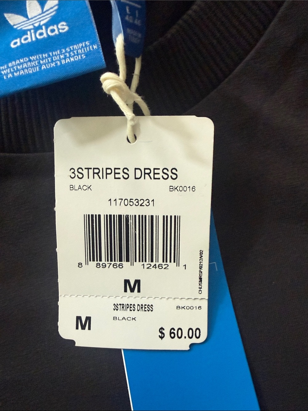 adidas Black Long Sleeve Slim Maxi Dress with White Stripes - Picture 3 of 3